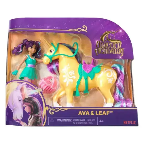 Set de joaca Unicorn Academy - Unicorn Leaf si papusa Ava