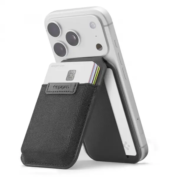 Portofel MagSafe, Spigen, Slim Fold Tripod S314-4, Negru AFA11591