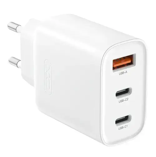 Incarcator Retea XO Design L117, 45W, 3A, 1 x USB-A - 2 x USB-C, Alb