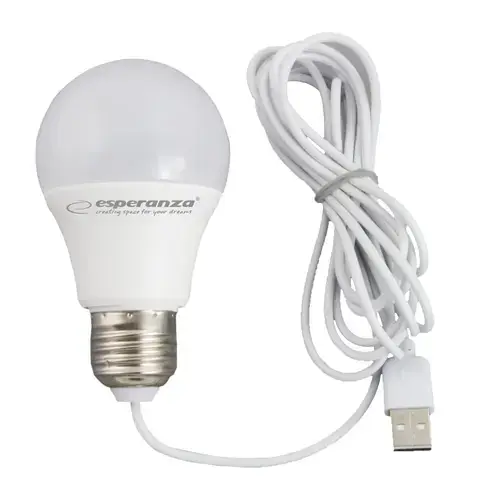 Bec cu LED lumina calda, alimentare la USB, 5W, lungime cablu 2.5m