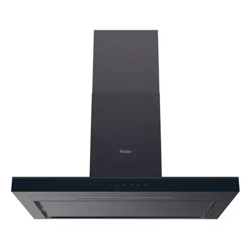 Hota decorativa Haier HATS9CBS4BWIFI, putere de absorbtie 591 m3/h, Clasa A+, conectivitate WiFi/ hOn app, 5 trepte de viteza, functie Booster, Touch control, 90 cm (Negru)