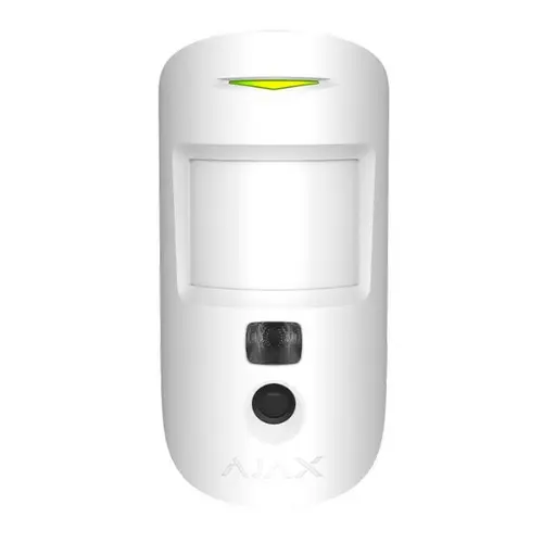 Detector de miscare PIR MotionCam Indoor AJAX, imunitate animale,  Protectie eficienta prin senzor miscare cu verificare foto.; Detectie miscare: max. 12 m, Unghi camera: 90°; Sensibilitate: ajustabila 3 nivele Unghi detectie: 88.5° orizontal