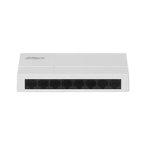 Switch cu 8 porturi Dahua PFS3008-8GT-L-V2, 2000 MAC, 16 Gbit, fara management