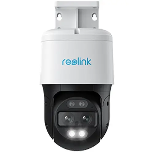 Camera supraveghere exterior rotativa IP Speed Dome PTZ Reolink TrackMix P760, 4K, 2.8 + 8 mm, lumina alba / IR 15 m, dual band, slot card, microfon si difuzor, PoE (Alb)
