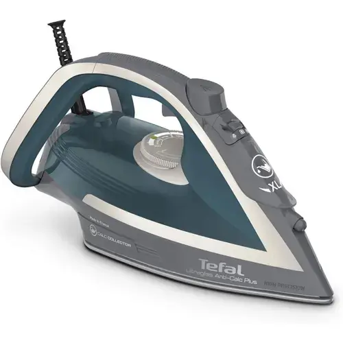 Fier de calcat cu aburi Tefal Ultragliss Plus FV6842, 2800W, 270ml, 50g/min, jet de abur 260g/min, Turcoaz/Gri
