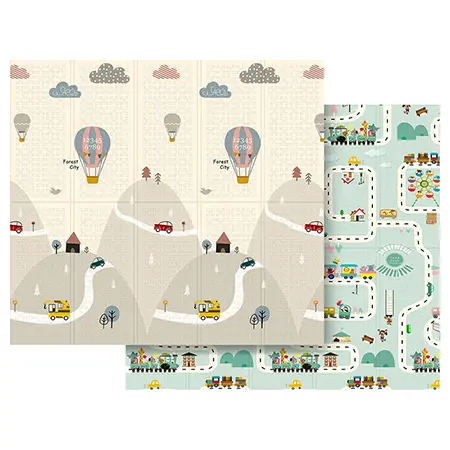 Covoras de joaca bebelusi Rebel RBY-2200-2, Masini, 200 x 180 cm, Multicolor