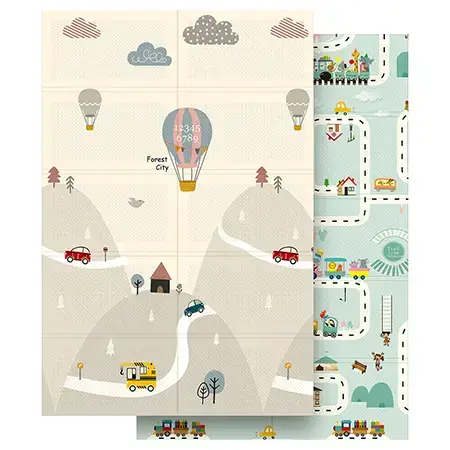 Covoras de joaca bebelusi Rebel RBY-2202-2, Masini, 180 x 120 cm, Multicolor