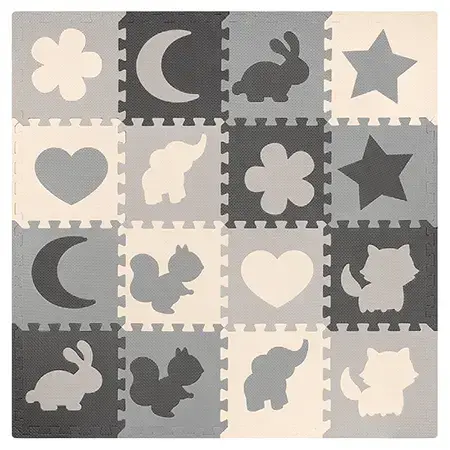 Covoras educativ puzzle Rebel RBY-2250-16, 150 x 150 cm, cu rama