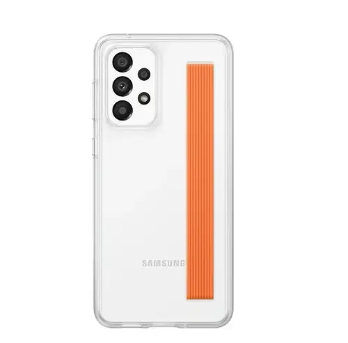 Husa Protectie Spate Samsung Slim EF-XA336CTEGWW, pentru Samsung Galaxy A33 5G (Transparent/Portocaliu)