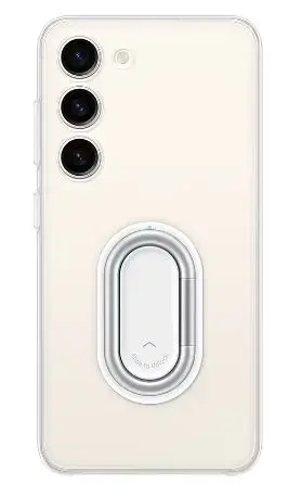 Protectie Spate Samsung EF-XS911CTEGWW pentru Samsung Galaxy S23, Suport tip inel (Transparent)