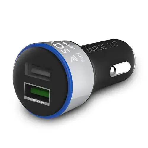 Incarcator Auto Savio SA-06, 2x USB, Quick Charge 3.0 (Negru/Argintiu)