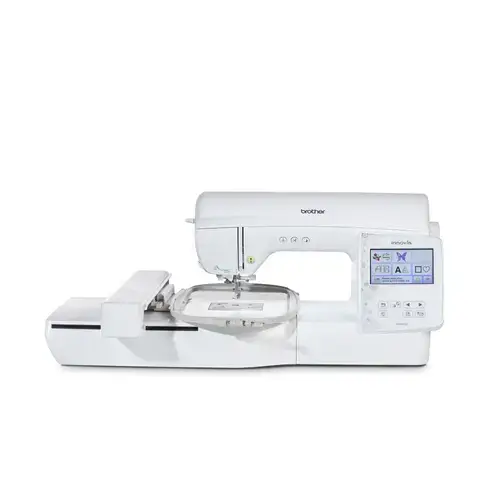 Masina de brodat Brother Innov-is NV880E, 258 modele broderie, 10 cusaturi x 14 chenare, 13 fonturi incluse, Wi-Fi, 850 imp/min (Alb)