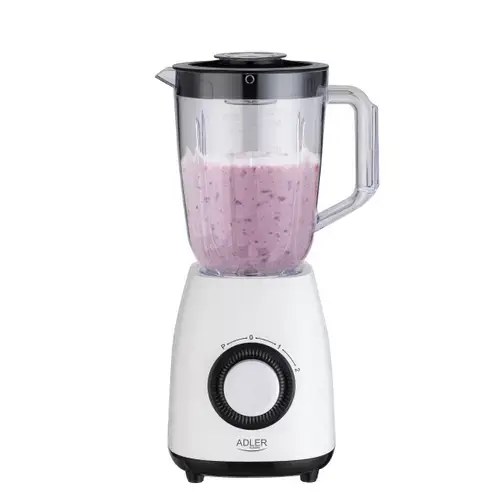 Blender Adler AD 4085, 1000 W, 1.5 l, 2 viteze, Cana din plastic fara BPA (Alb)
