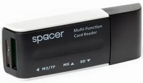 Card Reader Spacer SPCR-658, USB 2.0 (Negru/Alb)