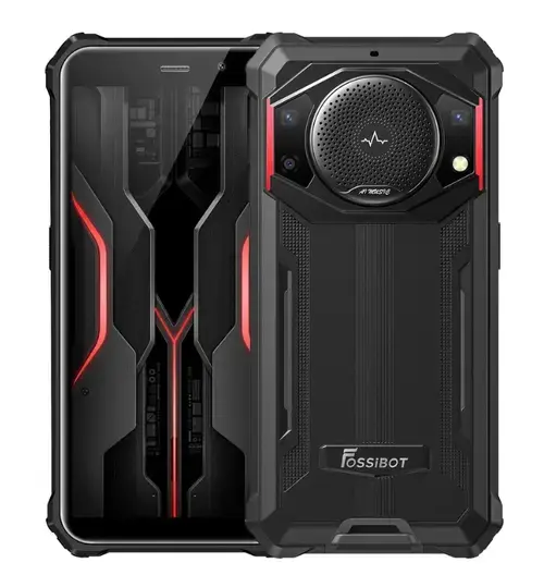 Telefon Mobil FOSSiBOT F101P, Procesor MediaTek Helio P22, Ecran IPS touchscreen 5.45inch, 4GB RAM, 64GB Flash, Camera Tripla 24+5+0.3MP, Wi-Fi, 4G, Dual Sim, Android (Negru/Rosu)