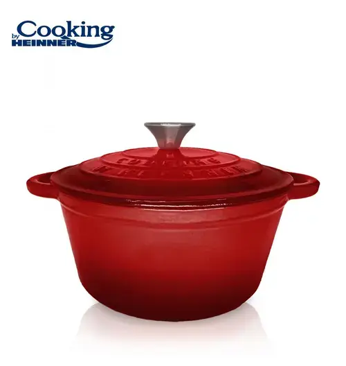 Cratita Heinner HR-KN-C29, RED LINE, fonta emailata + capac, 2.9 L, 22 X 9.5 cm