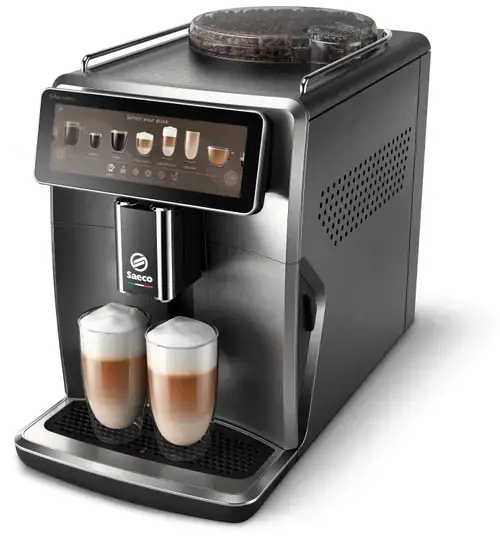 Espressor automat Saeco Xelsis Suprema SM8889/00, sistem de lapte LattePerfetto, 22 bauturi, 15 bar, ecran TFT color 7,8inch, 8 profiluri utilizator, filtru AquaClean (Argintiu/Negru)