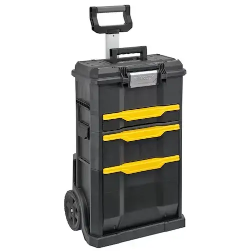 Dulap pentru scule mobil Stanley STST1-70344, 77.8 x 48.8 x 34.8 cm, 2 roti, cutii detasabile (Galben/Negru)