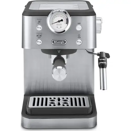 Espressor manual De'Longhi Classic EM450.M, 2 tipuri de bauturi, sistem manual de spumare, 1.7l, 1325W, 15 bar (Argintiu)