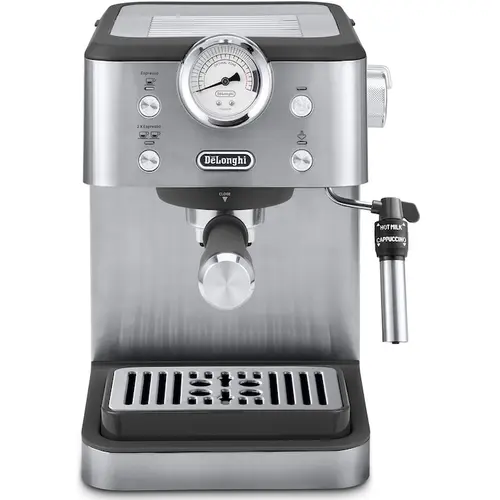 Espressor manual De'Longhi Classic EM450.M, 2 tipuri de bauturi, sistem manual de spumare, 1.7l, 1325W, 15 bar (Argintiu)