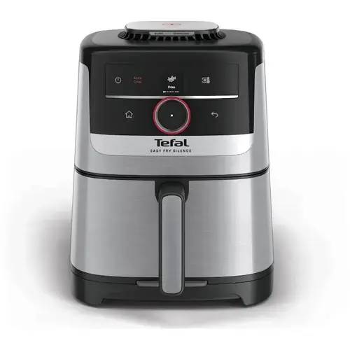 Friteuza cu aer cald Tefal Easy Fry Silence EY572DE1, 1670 W, 5l, 11 programe, pana la 220°C, afisaj digital, functie mentinere cald (Argintiu/Negru)