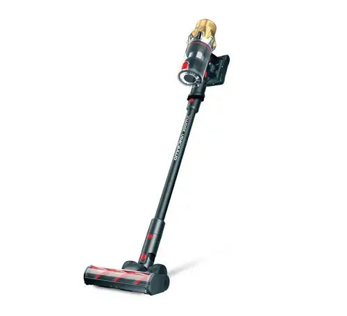 Aspirator vertical ELIT zoomX, 250W, Motor fara perii, 3 trepte, Afisaj LED, Filtru HEPA, Recipient 650 ml (Gri/Auriu)
