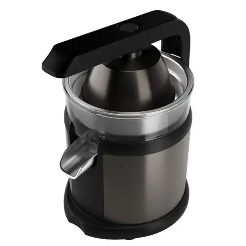 Storcator profesional de citrice Aiwa Koryu AJC-5000, 120W, recipient suc 250 ml, BPA-free, efect anti-amprenta, 2 conuri, sistem anti-picurare, design modern, ideal pentru bauturi naturale pentru copii, cocktailuri sau limonade (Gri)