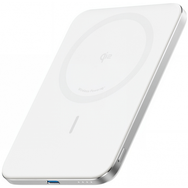 Baterie Externa Wireless Anker Nano, 5000mAh, 20W, PD + FQI, 1 x QI - 1 x USB-C, Alba A1665H21