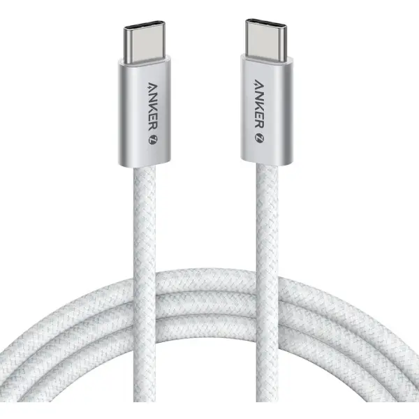 Cablu Date si Incarcare USB-C - USB-C Anker Zolo, 240W, 1m, Alb A8060H21