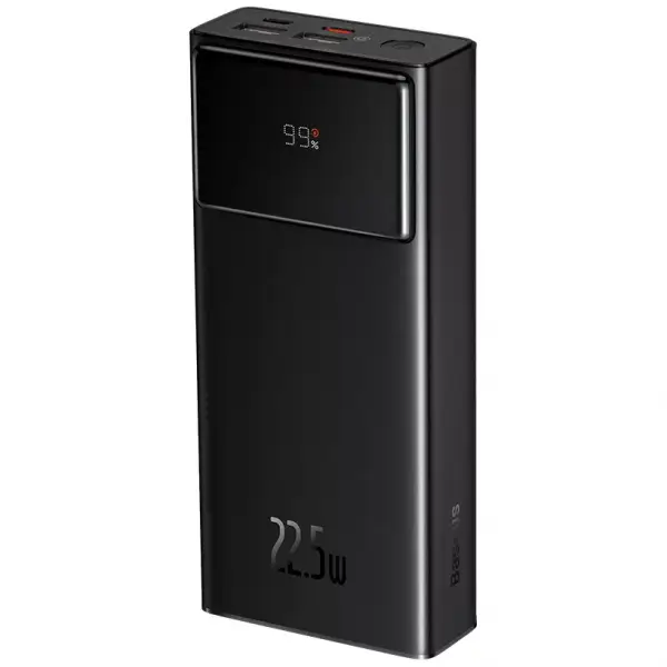 Baterie Externa Baseus Star Lord, 30000mAh, 22.5W, QC + PD, 1 x USB-C - 2 x USB-A, Neagra PPXJ080101