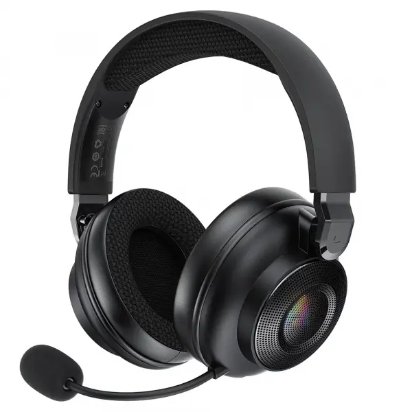 Casti Gaming Wireless Acefast H15, RGB, BT / Wi-FI / Wired, Negre