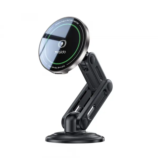 Incarcator Auto Wireless Yesido C317, 15W, 1.67A, Negru