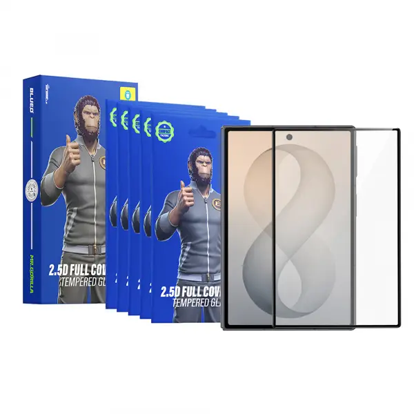 Folie de protectie Ecran Exterior Blueo HD pentru Samsung Galaxy Z Fold8 F976, Sticla Securizata, Full Glue, 2.5D, Set 5 bucati, Neagra