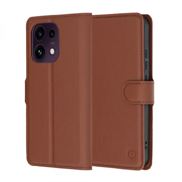 Husa pentru Oppo Reno16 F / Reno16 FS, Techsuit, Leather Folio, Maro