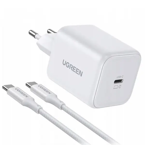 Incarcator Retea cu Cablu USB-C UGREEN X524 (65055), 45W, 3A, 1 x USB-C, Alb