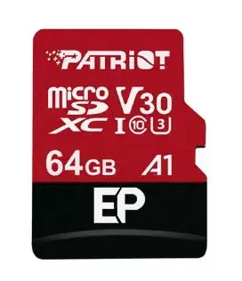 Card de memorie Patriot LX 64GB, microSDXC, Clasa 10, V30