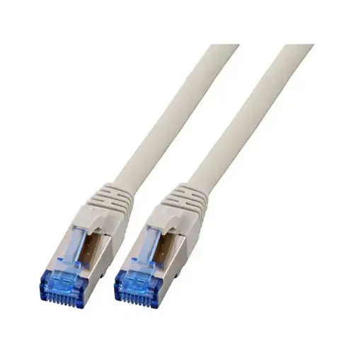 Cablu de retea din fibra optica realizat pe cablu brut , EFB Elektronik , S/FTP Cat.7 cu mufe cat6A RJ45 LSZH 2m, gri