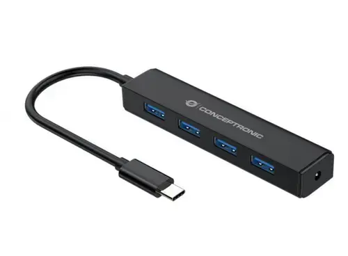 Hub Conceptronic CTC4USB3, 4x USB 3.2 (Negru)