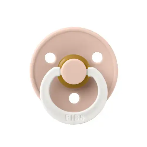 Suzeta fosforescenta Colour Glow Latex BIBS Blush, tetina rotunda, 6 luni +