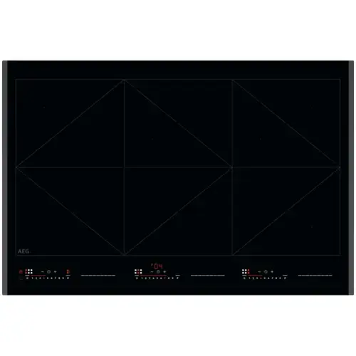 Plita incorporabila AEG NIR86T08FB, Inductie, 5 zone de gatit, Booster, Conectivitate hota, Timer electronic, Blocare de siguranta pentru copii, 78 cm (Negru)