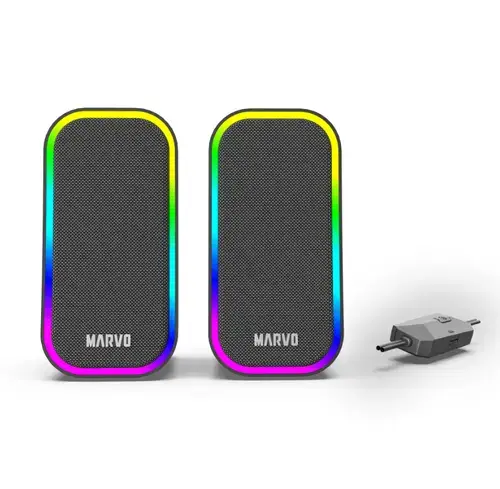 Boxe Gaming Marvo Havoc 20, Wired, USB, iluminare RGB (Negru)