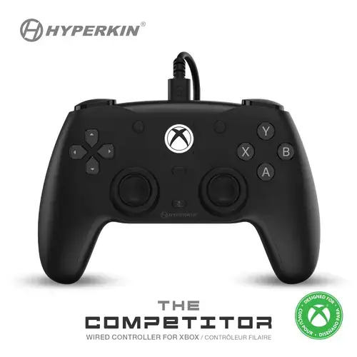 Controller cu fir Hyperkin Competitor M01638-BK, pentru Xbox One, Xbox Series S/X si PC, Licentiat oficial XBOX (Negru)