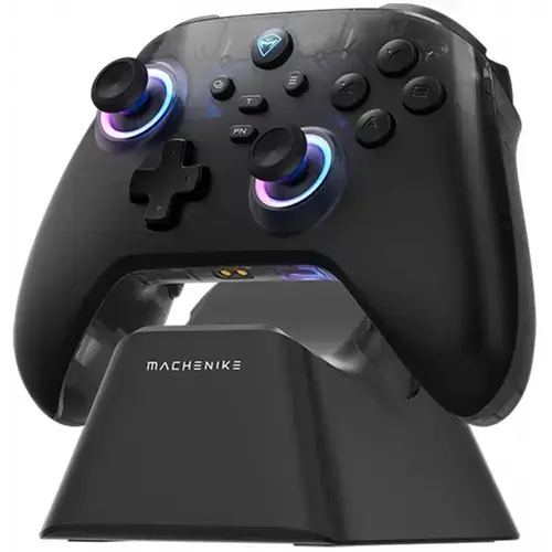 Controller Wireless Machenike G3 V2 cu Statie de Incarcare, 2.4 GHz / Bluetooth / cablu USB-C, Compatibil Nintendo Switch, Nintendo Switch 2, Android, iOS, Windows (Negru)