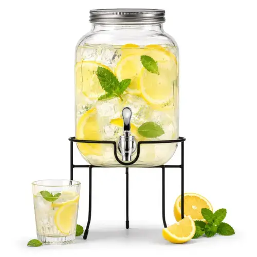 Borcan limonada cu stand si robinet Adler AD6741, 4 L (Transparent)