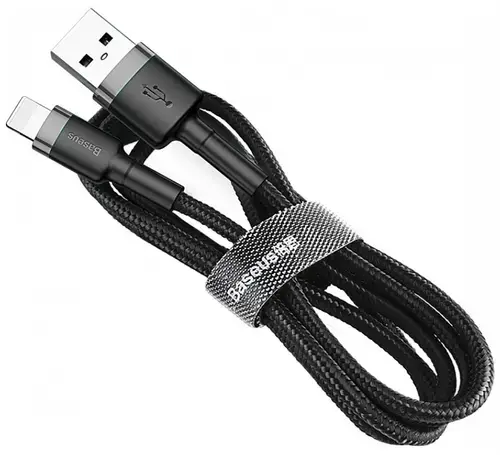 Cablu de date Baseus Cafule Special Edition, Lightning, 1 m (Negru)