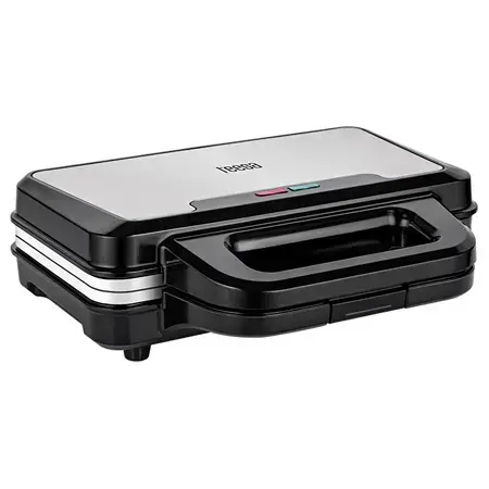 Sandwich Maker Teesa Ceramic XXL TSA3226, 900 W, 2 sandvisuri, Indicator functionare (Negru/Argintiu)