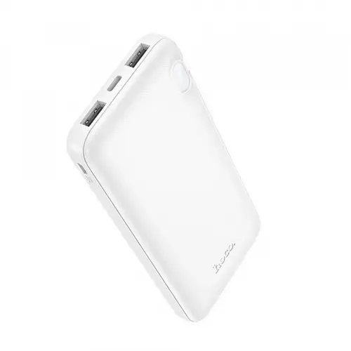 Baterie Externa HOCO J128, 10000mAh, 10W, 2 x USB-A (Alb)