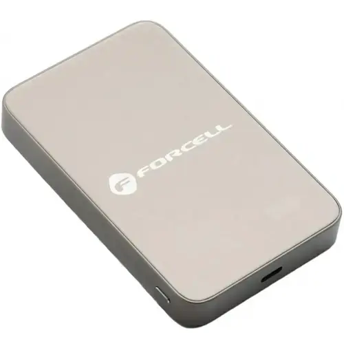 Baterie Externa Wireless Forcell F5K8, 5000mAh, 15W, PD + FQI, 1 x QI - 1 x USB-C (Auriu)