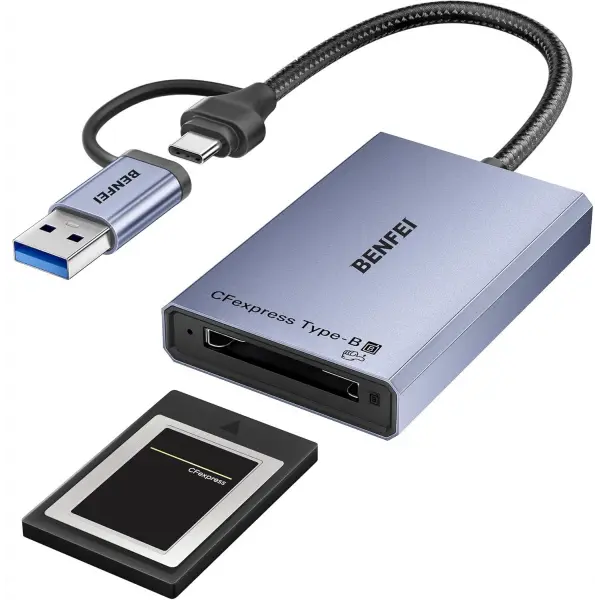 Cititor Card USB 3.2 / USB-C Benfei, CFexpress Type B, Gri