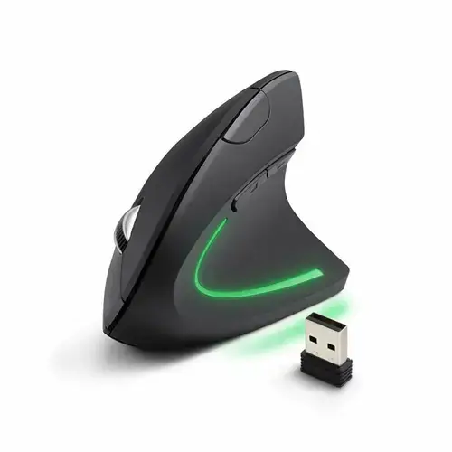 Mouse vertical Esperanza Corvus EM133, Wireless, 6 butoane, USB (Negru)